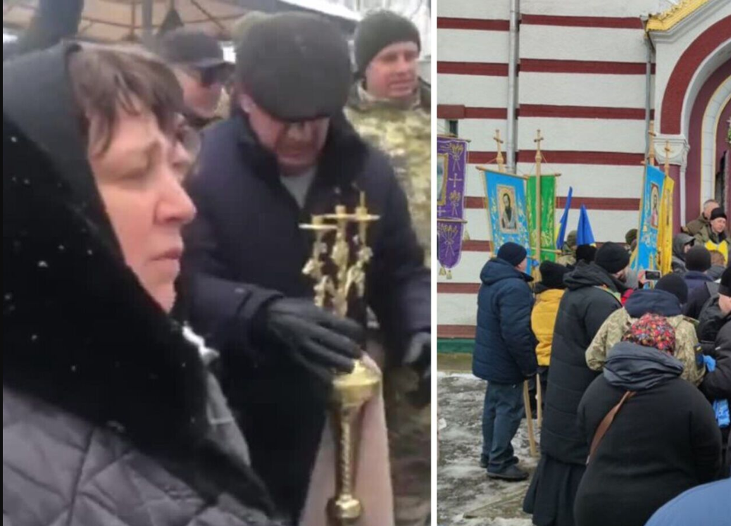 Віруючі ПЦУ відбили храм у московських попів, які не пускали до церкви труну з полеглим героєм відео